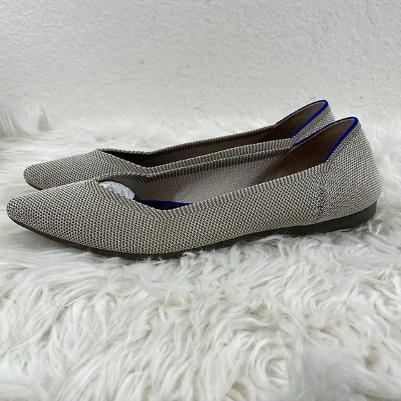 ROTHY’S The Point in Flax Birdseye Size 7.5 Flats Slip On Shoes - Picture 9 of 14